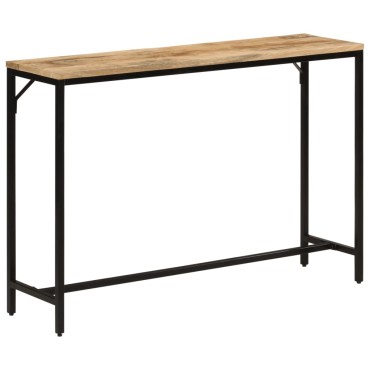 vidaXL Τραπέζι Κονσόλα 110x30x75cm Μασίφ Ακατ. Ξύλο Μάνγκο/Σίδηρο 1 τεμ.