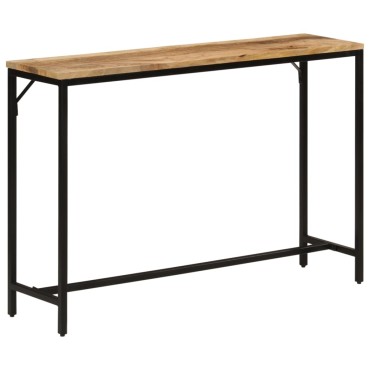 vidaXL Τραπέζι Κονσόλα 110x30x75cm Μασίφ Ακατ. Ξύλο Μάνγκο/Σίδηρο 1 τεμ.