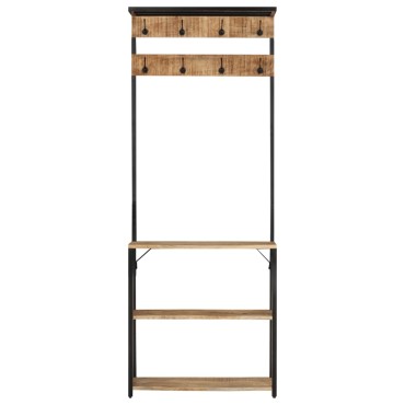 vidaXL Καλόγερος Χώρο Αποθ. Παπουτσιών 68x30x182 εκ Μασίφ Ακατ. Μάνγκο