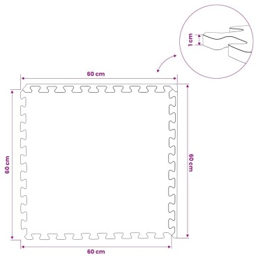 vidaXL Δάπεδα Προστασίας 12 τεμ. Μαύρα 4,32 μ² από Αφρώδες Υλικό EVA