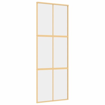 vidaXL Συρόμενη Πόρτα Χρυσή 76 x 205 εκ. από Γυαλί ESG και Αλουμίνιο