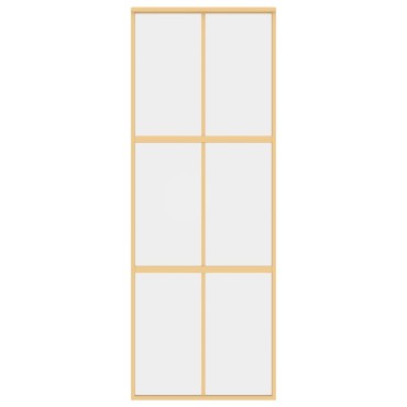 vidaXL Συρόμενη Πόρτα Χρυσή 76 x 205 εκ. από Γυαλί ESG και Αλουμίνιο