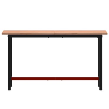 vidaXL Πάγκος Εργασίας 150x55x81,5εκ. από Μασίφ Ξύλο Οξιάς και Μέταλλο
