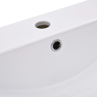 vidaXL Νιπτήρας Ένθετος Λευκός 91 x 39,5 x 18,5 εκ. Κεραμικός