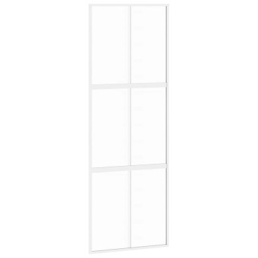vidaXL Συρόμενη Πόρτα Λευκή 76 x 205 εκ. από Ψημένο Γυαλί / Αλουμίνιο