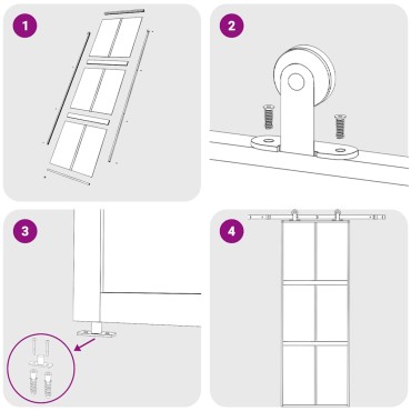 vidaXL Συρόμενη Πόρτα Λευκή 76 x 205 εκ. από Ψημένο Γυαλί / Αλουμίνιο