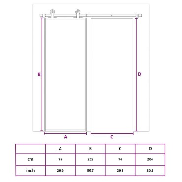 vidaXL Συρόμενη Πόρτα Λευκή 76 x 205 εκ. από Ψημένο Γυαλί / Αλουμίνιο