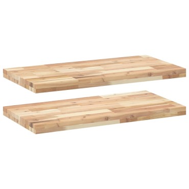 vidaXL Ράφια Κρεμαστά 2 τεμ. 100x40x4cm Ακατέργαστο Μασίφ Ξύλο Ακακίας