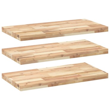 vidaXL Ράφια Κρεμαστά 3 τεμ. 100x40x4cm Ακατέργαστο Μασίφ Ξύλο Ακακίας