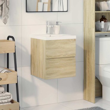 vidaXL Σετ Επίπλων Μπάνιου 2 τεμ. Sonoma Δρυς Επεξεργασμένο Ξύλο 41x38,5x45cm