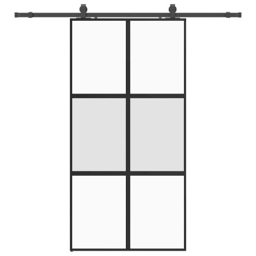 vidaXL Σετ συρόμενης πόρτας με υλικό μαύρο 102,5x205 cm