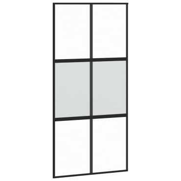vidaXL Σετ συρόμενης πόρτας με υλικό μαύρο 102,5x205 cm