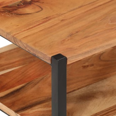 vidaXL Τραπεζάκι Βοηθητικό 35x35x45cm από Μασίφ Ξύλο Ακακίας & Σίδηρο 1 τεμ.