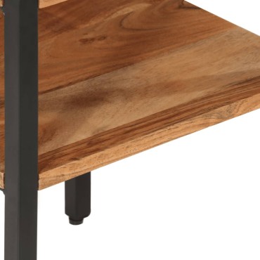 vidaXL Τραπεζάκι Βοηθητικό 35x35x45cm από Μασίφ Ξύλο Ακακίας & Σίδηρο 1 τεμ.