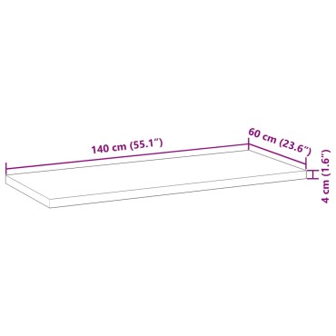 vidaXL Επιφάνεια Γραφείου Ορθογώνια 140x60x4cm Μασίφ Ξύλο Ακακίας
