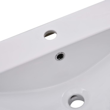 vidaXL Νιπτήρας Ένθετος Λευκός 101 x 39,5 x 18,5 εκ. Κεραμικός