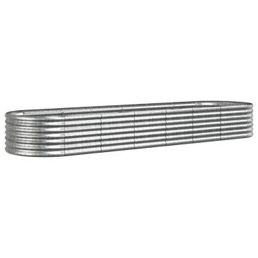 vidaXL Ζαρντινιέρα Ασημί 296x80x36 εκ. Γαλβανισμένος χάλυβας