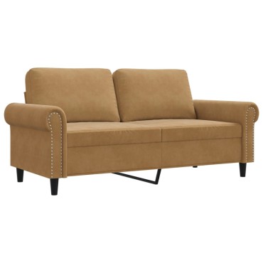 vidaXL Καναπές Διθέσιος Καφέ Βελούδινος 172x77x80cm 1 τεμ.