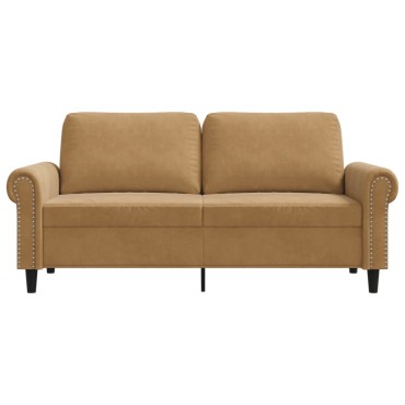 vidaXL Καναπές Διθέσιος Καφέ Βελούδινος 172x77x80cm 1 τεμ.