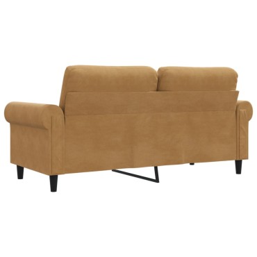 vidaXL Καναπές Διθέσιος Καφέ Βελούδινος 172x77x80cm 1 τεμ.