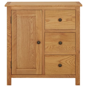 vidaXL Ντουλάπι με Συρτάρια 70x35x75cm από Μασίφ Ξύλο Δρυός 1 τεμ.