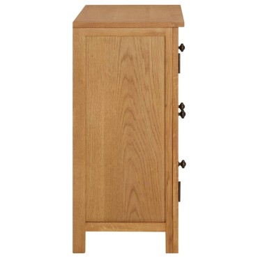 vidaXL Ντουλάπι με Συρτάρια 70x35x75cm από Μασίφ Ξύλο Δρυός 1 τεμ.