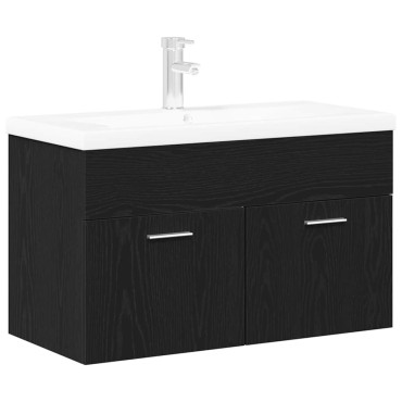 vidaXL Ντουλάπι Μπάνιου Μαύρη Οξυά 80x38,5x46cm