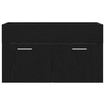 vidaXL Ντουλάπι Μπάνιου Μαύρη Οξυά 80x38,5x46cm