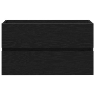 vidaXL Ντουλάπα Νιπτήρα Mπάνιου Μαύρη Οξυά 80x39x62cm 1 τεμ.
