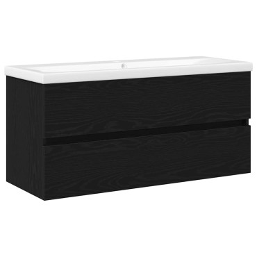 vidaXL Ντουλάπα Νιπτήρα Mπάνιου Μαύρη Οξυά 100x39x62 εκ 1 τεμ.