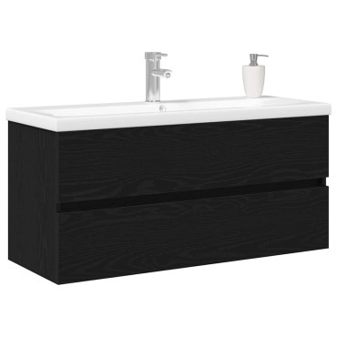 vidaXL Ντουλάπα Νιπτήρα Mπάνιου Μαύρη Οξυά 100x39x62 εκ 1 τεμ.