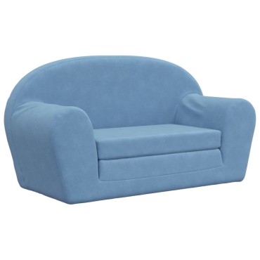 vidaXL Καναπές/Κρεβάτι Παιδικός Διθέσιος Μπλε Μαλακό Βελουτέ Ύφασμα 84x(34-90)x45cm 1 τεμ.