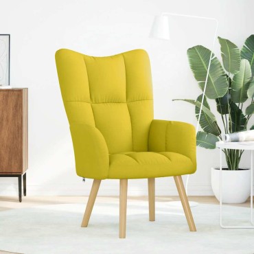 vidaXL Πολυθρόνα Relax Ανοιχτό Κίτρινο Υφασμάτινη 61,5x69x95,5cm 1 τεμ.