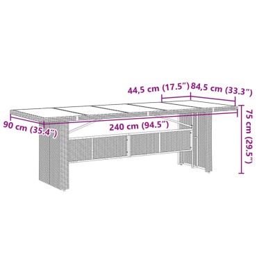 vidaXL Σετ Τραπεζαρίας Κήπου 11 τεμ. Μαύρο από Συνθ. Ρατάν με Μαξιλάρια 47x47cm