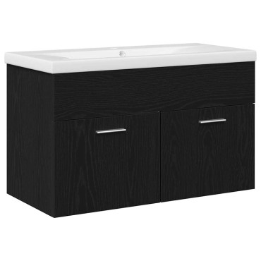 vidaXL Ντουλάπι Μπάνιου Μαύρη Οξυά 80x38,5x46cm