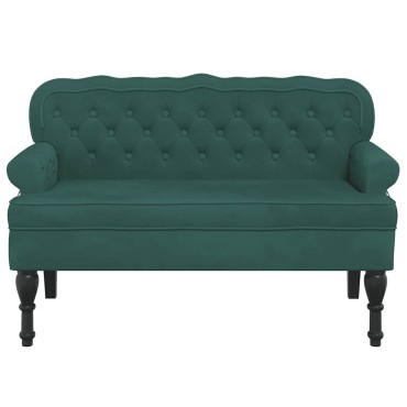 vidaXL Παγκάκι με Πλάτη Σκούρο Πράσινο 119,5x64,5x75cm Βελούδινο