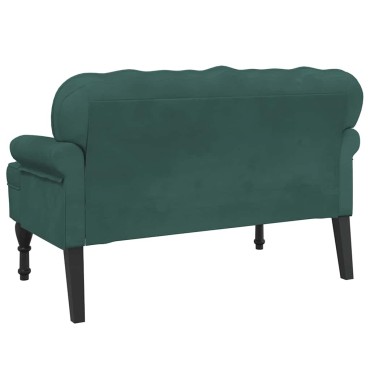 vidaXL Παγκάκι με Πλάτη Σκούρο Πράσινο 119,5x64,5x75cm Βελούδινο