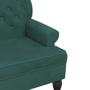 vidaXL Παγκάκι με Πλάτη Σκούρο Πράσινο 119,5x64,5x75cm Βελούδινο