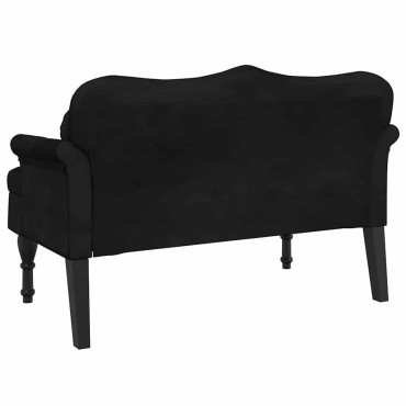 vidaXL Πάγκος με Μαξιλάρια Μαύρο Βελούδο 120,5x65x75cm 1 τεμ.