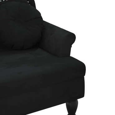 vidaXL Πάγκος με Μαξιλάρια Μαύρο Βελούδο 120,5x65x75cm 1 τεμ.