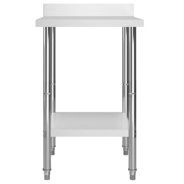 vidaXL Πάγκος Εργασίας Κουζίνας με Πλάτη 60x60x93 εκ. Ανοξείδ. Ατσάλι