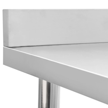 vidaXL Πάγκος Εργασίας Κουζίνας με Πλάτη 60x60x93 εκ. Ανοξείδ. Ατσάλι