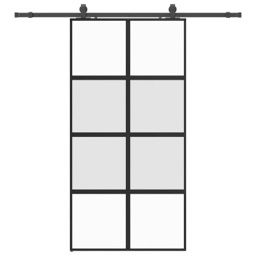 vidaXL Σετ συρόμενης πόρτας με υλικό μαύρο 102,5x205 cm