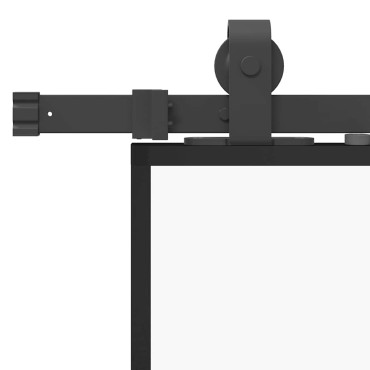 vidaXL Σετ συρόμενης πόρτας με υλικό μαύρο 102,5x205 cm