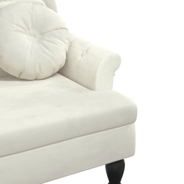 vidaXL Παγκάκι με Μαξιλάρια Κρεμ 120,5x65x75cm Βελούδινο