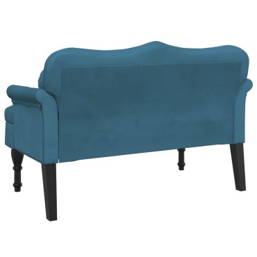vidaXL Παγκάκι με Μαξιλάρια Μπλε 120,5x65x75cm Βελούδινο