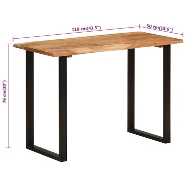 vidaXL Τραπεζαρία 110x50x76cm από Μασίφ Ξύλο Ακακίας 1 τεμ.