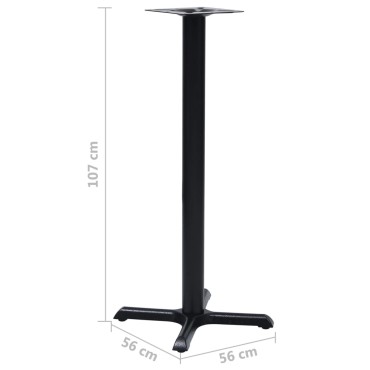 vidaXL Πόδι Τραπεζιού Bistro Μαύρο 56x56x107cm από Χυτοσίδηρο 1 τεμ.