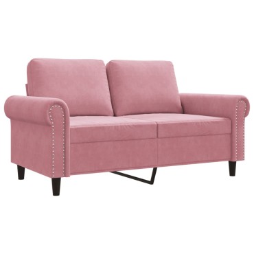 vidaXL Καναπές Διθέσιος Ροζ Βελούδινος 152x77x80cm 1 τεμ.