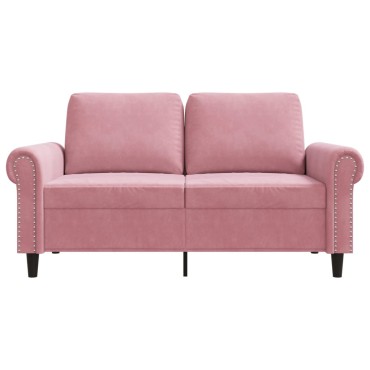 vidaXL Καναπές Διθέσιος Ροζ Βελούδινος 152x77x80cm 1 τεμ.